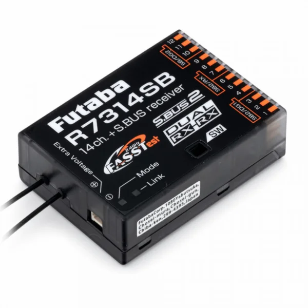 Futaba R7314SB 14 Channel Air Receiver (26 Channel S.Bus) FASSTest - High Gain Aerials