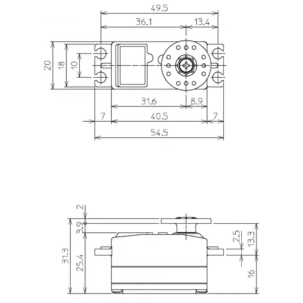 Futaba S-A400 Low Profile Digital Servo PWM/S.Bus2 8.0kg 0.08s 4.8V - 7.4V