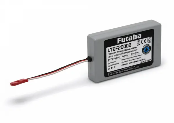 Futaba LT2F2000B 7.4V 2000mAh LiPo Transmitter Battery for T16IZ Tx — image 6 of 6