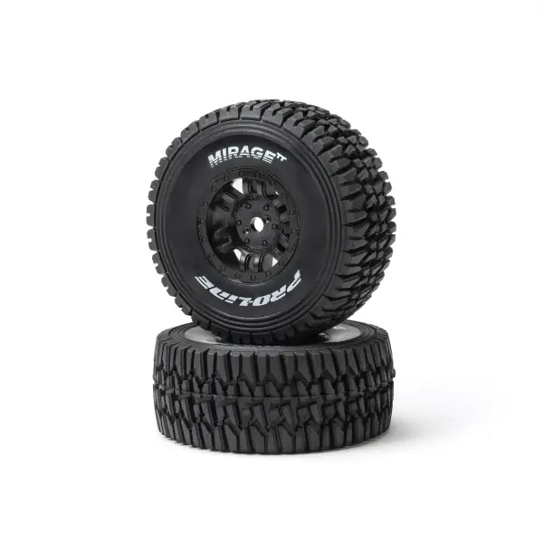 1:16 Mirage TT Front/Rear Tires Mounted Black Split Six Whee — image 1 of 8