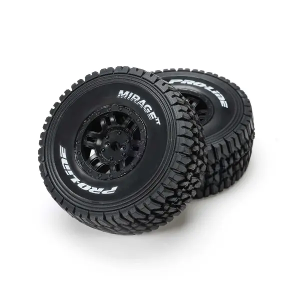 1:16 Mirage TT Front/Rear Tires Mounted Black Split Six Whee — image 2 of 8