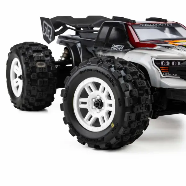 ProLine 1:16 Badlands MX Tires Mounted on White Split Six 12mm Hex Wheels (2) — image 7 of 7
