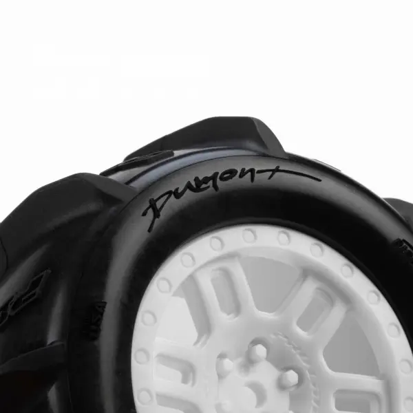 ProLine 1:16 Dumont Paddle Tires Mounted on White Split Six 12mm Hex Wheels (2) &mdash; image 5 of 7