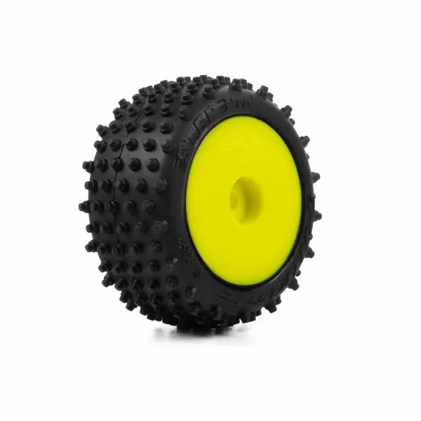 Edge Front / Step Pin Rear Tires Mounted 7mm Yellow (4): Los — image 10 of 11