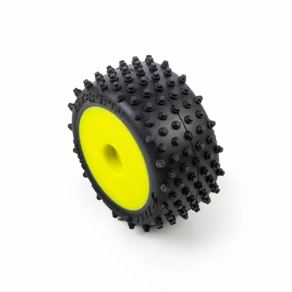 Edge Front / Step Pin Rear Tires Mounted 7mm Yellow (4): Los — image 11 of 11