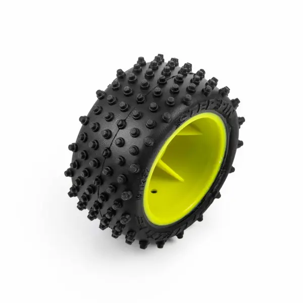 Edge Front / Step Pin Rear Tires Mounted 7mm Yellow (4): Los — image 5 of 11