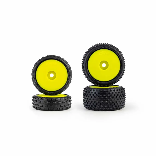 1/24 Wedge Front and Prism Rear Carpet Tires Mounted 7mm - Ye — image 1 of 5