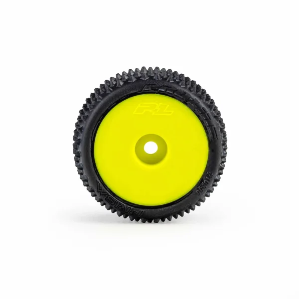 1/28 Prism Front/Rear Carpet Tires Mounted 7mm - Yellow (4): — image 3 of 6