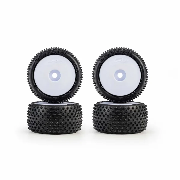 1/28 Prism Front/Rear Carpet Tires Mounted 7mm - White (4): L — image 1 of 6