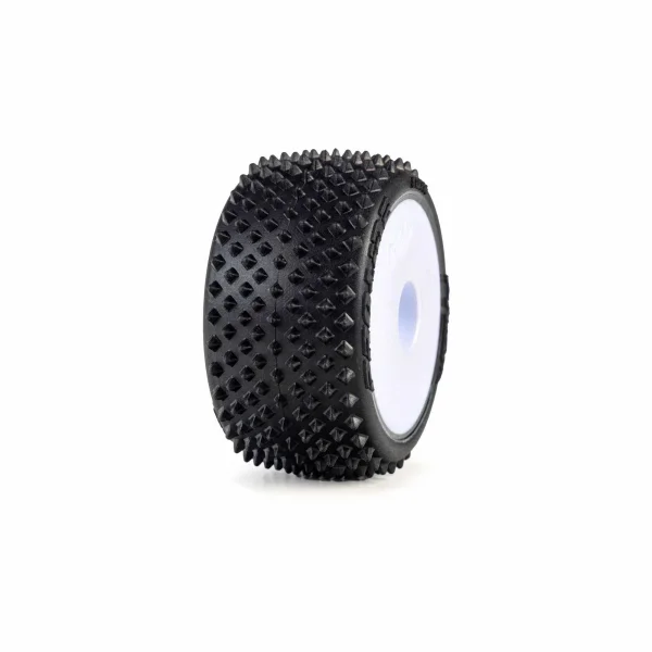 1/28 Prism Front/Rear Carpet Tires Mounted 7mm - White (4): L — image 2 of 6