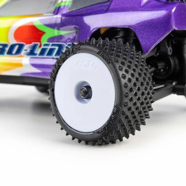 1/28 Prism Front/Rear Carpet Tires Mounted 7mm - White (4): L — image 6 of 6