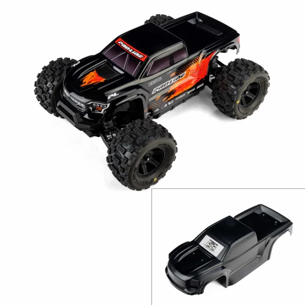 1:16 Pre-Cut Truck Body Tough Color Black: Traxxas Mini MAXX — image 1 of 12