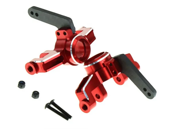 Front Steering Knuckles - Red Aluminium - 4S / Kraton