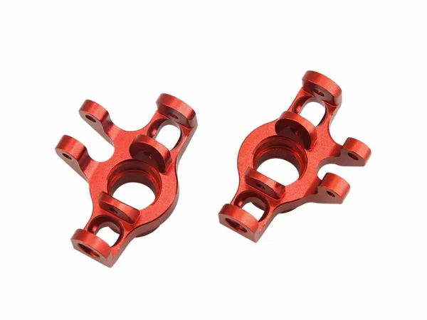 Front Hubs - Red Aluminium - 1:18 Mojave