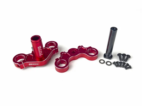 Aluminium Triple Clamp Set - Promoto - Red ** CLEARANCE **