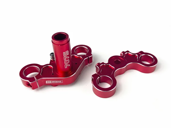 Aluminium Triple Clamp Set - Promoto - Red ** CLEARANCE **