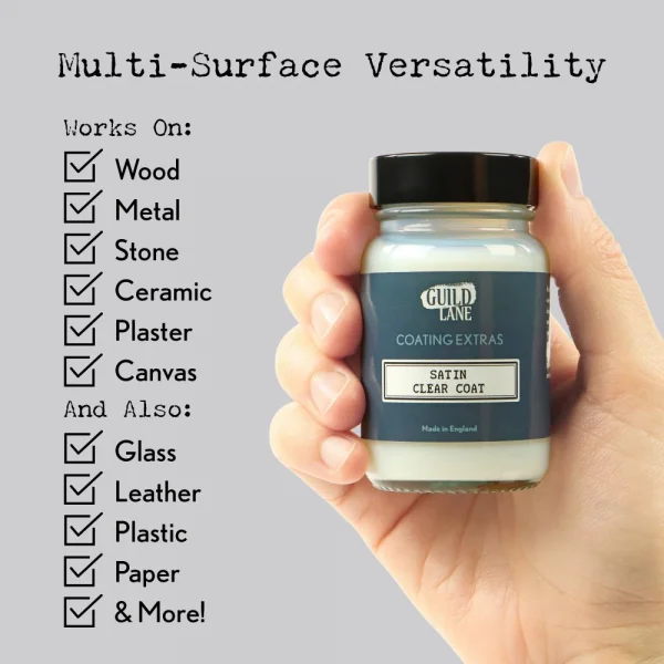 Guild Lane Acrylic Satin Top Coat, Clear (60ml Jar)
