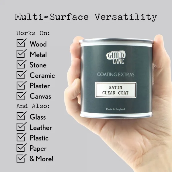Guild Lane Acrylic Satin Top Coat, Clear (250ml Jar)