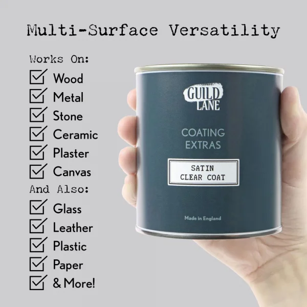 Guild Lane Acrylic Satin Top Coat, Clear (500ml Jar)