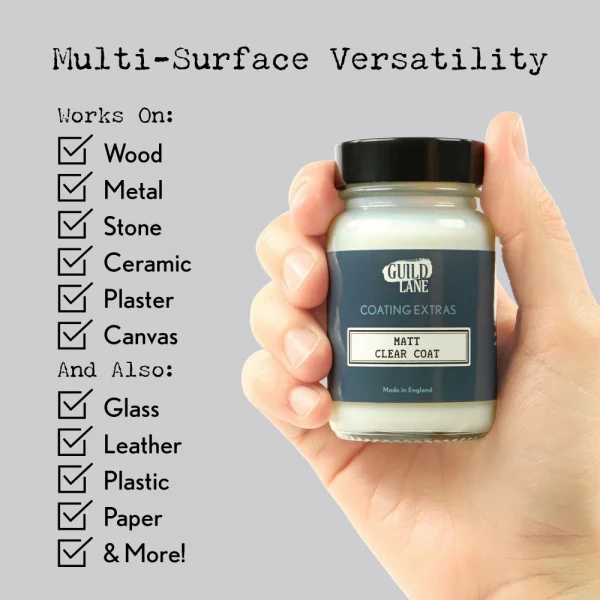 Guild Lane Acrylic Matt Top Coat, Clear (60ml Jar)