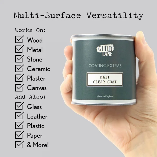 Guild Lane Acrylic Matt Top Coat, Clear (250ml Jar)
