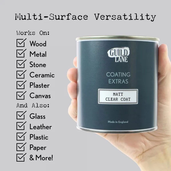 Guild Lane Acrylic Matt Top Coat, Clear (500ml Jar)