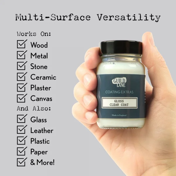 Guild Lane Acrylic Gloss Top Coat, Clear (60ml Jar)