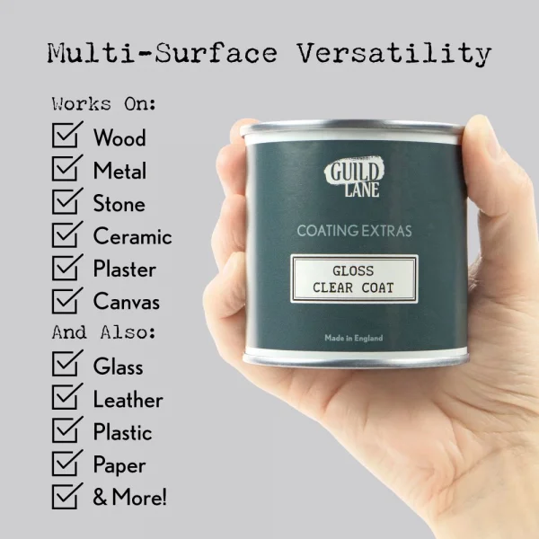 Guild Lane Acrylic Gloss Top Coat, Clear (250ml Jar)