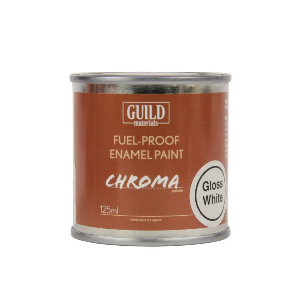 Guild Materials Gloss Enamel Fuel-Proof Paint Chroma White (125ml Tin)