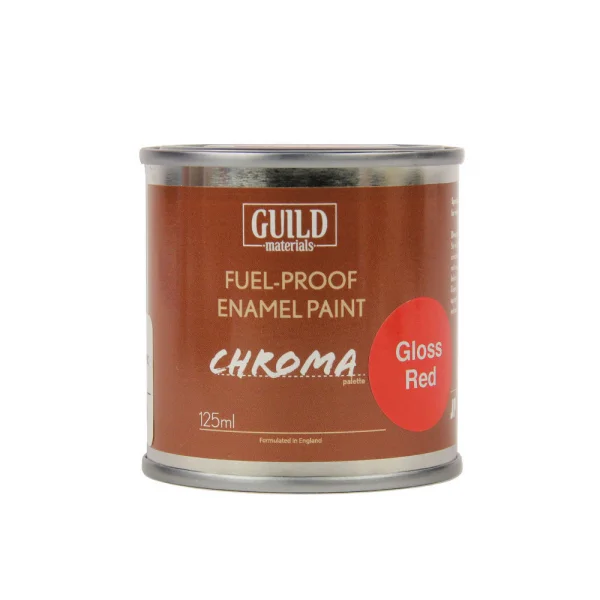 Guild Materials Gloss Enamel Fuel-Proof Paint Chroma Red (125ml Tin)