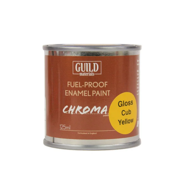Guild Materials Gloss Enamel Fuel-Proof Paint Chroma Cub Yellow (125ml Tin)