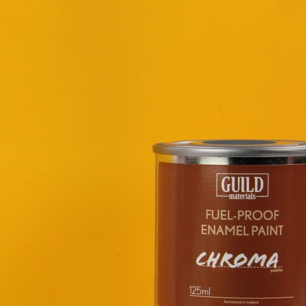 Guild Materials Matt Enamel Fuel-Proof Paint Chroma Cub Yellow (125ml Tin)