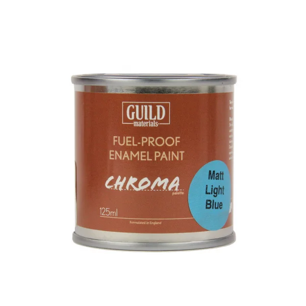 Guild Materials Matt Enamel Fuel-Proof Paint Chroma Light Blue (125ml Tin)
