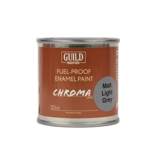 Guild Materials Matt Enamel Fuel-Proof Paint Chroma Light Grey (125ml Tin) — image 2 of 2