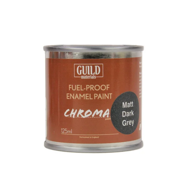 Guild Materials Matt Enamel Fuel-Proof Paint Chroma Dark Grey (125ml Tin)
