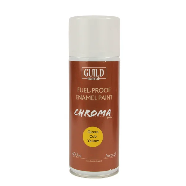 Guild Materials Gloss Enamel Fuel-Proof Paint Chroma Cub Yellow (400ml Aerosol) — image 2 of 2