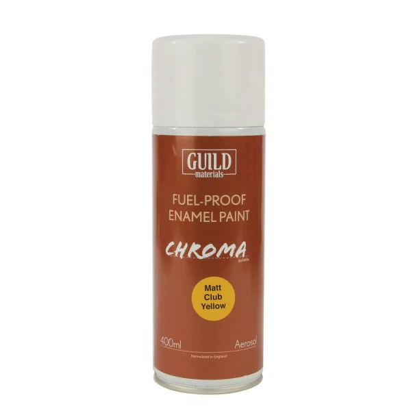 Guild Materials Matt Enamel Fuel-Proof Paint Chroma Cub Yellow (400ml Aerosol)