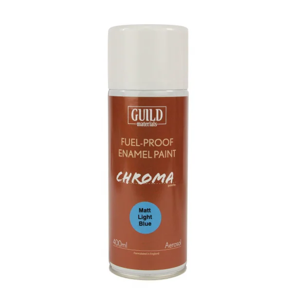 Guild Materials Matt Enamel Fuel-Proof Paint Chroma Light Blue (400ml Aerosol)