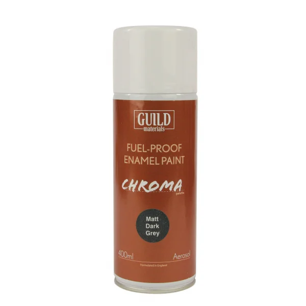 Guild Materials Matt Enamel Fuel-Proof Paint Chroma Dark Grey (400ml Aerosol) — image 2 of 2