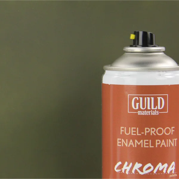 Guild Materials Matt Enamel Fuel-Proof Paint Chroma Olive Drab (400ml Aerosol)