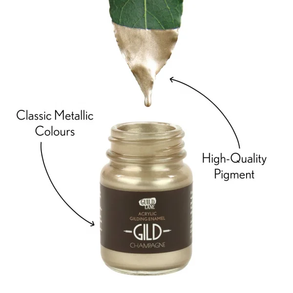 Guild Lane GILD Acrylic Gilding Enamel Paint, Champagne (30ml Jar)