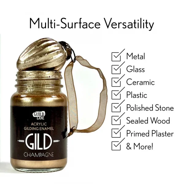 Guild Lane GILD Acrylic Gilding Enamel Paint, Champagne (30ml Jar)