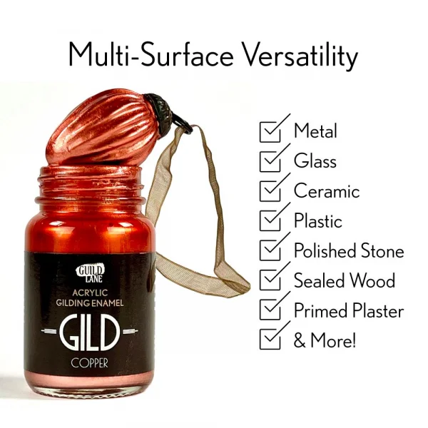 Guild Lane GILD Acrylic Gilding Enamel Paint, Copper (30ml Jar)
