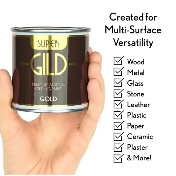 Guild Lane GILD Acrylic Gilding Enamel Paint, Gold (250ml Tin)