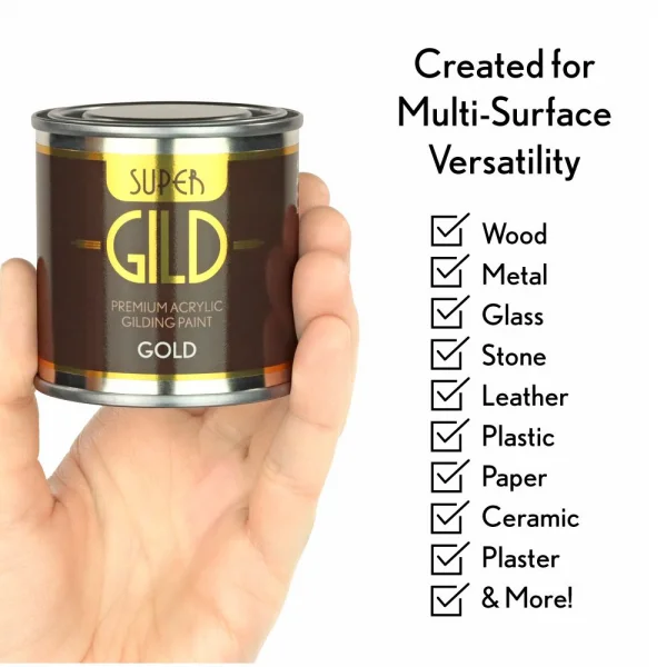 Guild Lane Super GILD Acrylic Gilding Enamel Paint, Platinum (125ml)