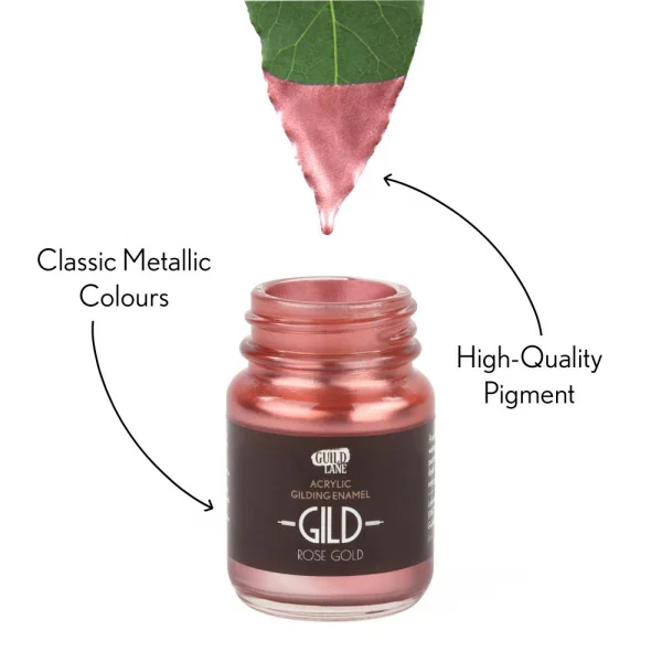 Guild Lane GILD Acrylic Gilding Enamel Paint, Rose Gold (30ml Jar)