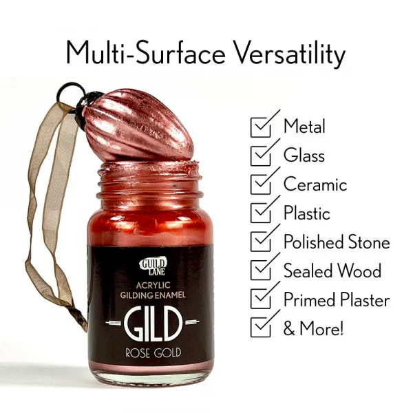 Guild Lane GILD Acrylic Gilding Enamel Paint, Rose Gold (30ml Jar)