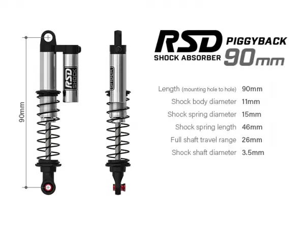 GMade RSD Piggyback Shock 90mm For 1:10 Crawler (2) — image 2 of 11