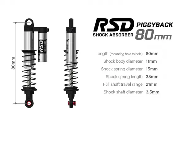 GMade RSD Piggyback Shock 80mm For 1:10 Crawler (2) — image 2 of 11