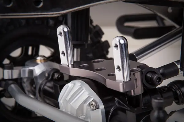 GMade Front Upper Link Mount (Titanium Grey) For GS01 Axle &mdash; image 3 of 3